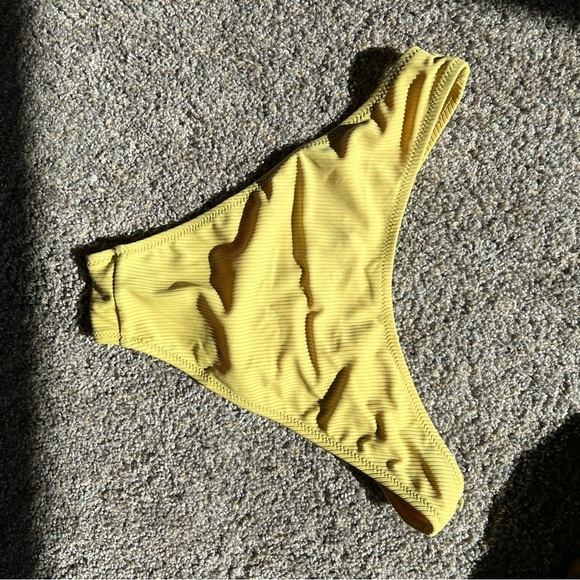 SHEKINI 2 Piece Swimsuit Ribbed Lace up Bandeau Bikini Set High Cut Bathing Suit - Picture 9 of 10